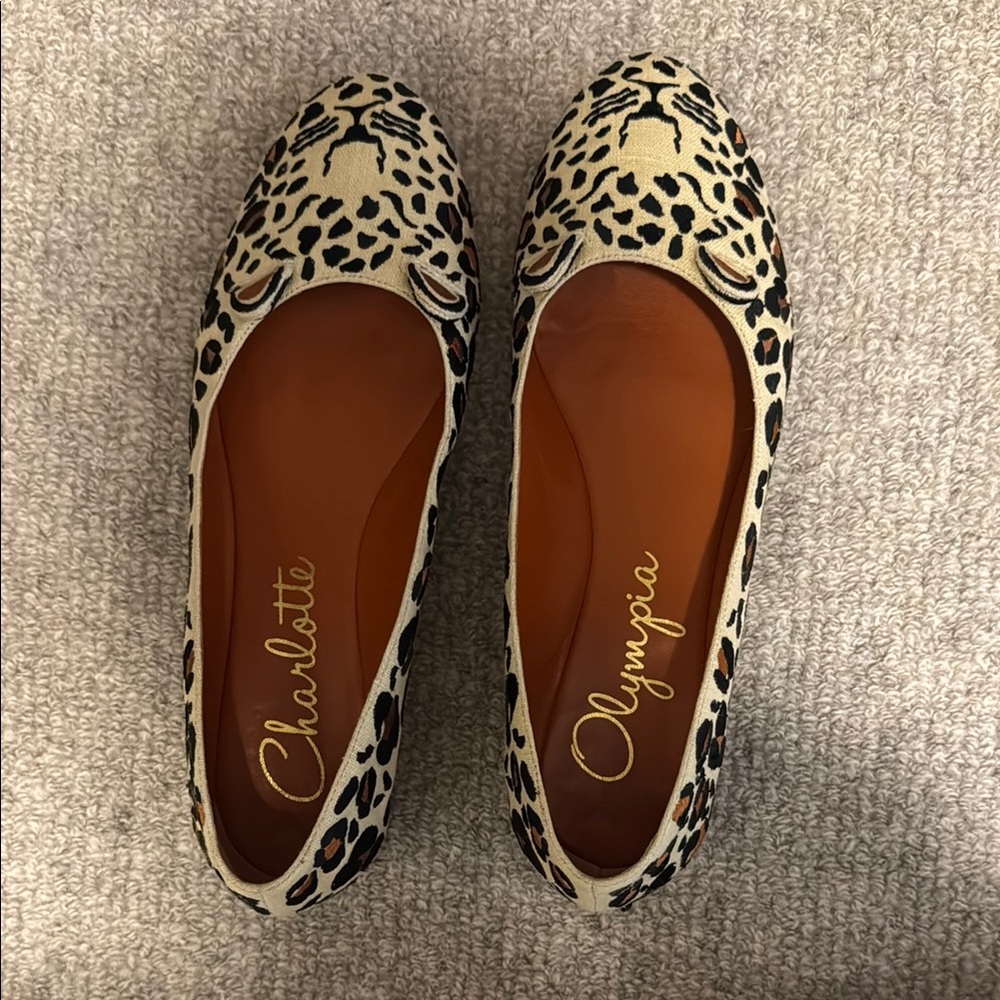 Charlotte Olympia Leopard Print Flats